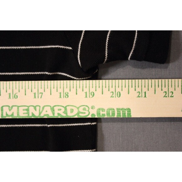 Lacoste Polo Shirt Black Striped Cotton Gray ALLIGATOR Sz 5 Us Sz M - Picture 5 of 10